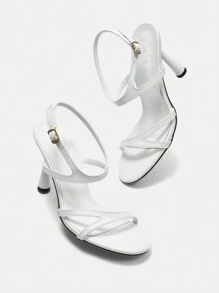 CUCCOO BIZCHIC White Fashionable High Heel Sandals For Women