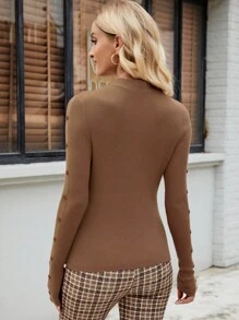 EMERY ROSE Women's Long Sleeve Crew Neck Fitted Sweater