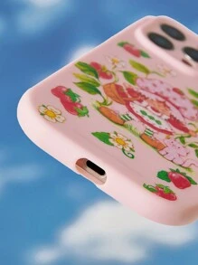 Strawberry Shortcake X SHEIN ストロベリー柄 リボン ショック吸収 スマホケース ピンク - ピンク - チェックする 4