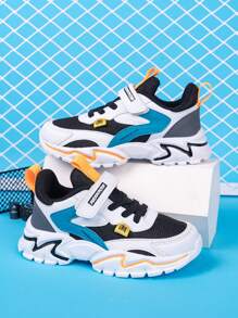 Children's Spring & Autumn Sports Shoes, Fashion Versatile Classic Colors, Lightweight Breathable, Adjustable Hook&Loop Closure, Easy On/Off, Slip-Resistant Outsole, Back To School Kids Sneakers Colorful Sneakers