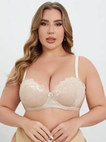 DesireSculpt Plus Size Lace Underwired Push-Up Bra Singlet