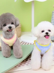 PETSIN 可爱粉色和蓝色保暖内衬连体衣带牵引绳宠物服装秋冬季