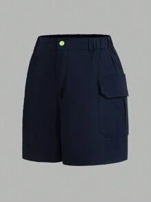SHEIN Velisys 2 Stück Damen Lässig Einfarbig Cargo & Sport Shorts Set - Verschiedenfarbig - Übersicht 4