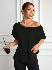 Split Back Convertible Tank Topworkout Tank Top - Black - View 3