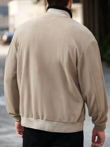 Manfinity Homme 男士卡其色羊毛飞行员夹克