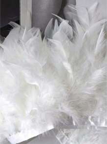 1米羽毛装饰布带适用于手工制作 DIY 舞蹈服装 娃娃服装配饰 汽车吊坠服装制作 表演服装