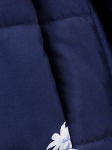 Giacca imbottita per ragazze adolescenti, lunga, alla moda ed elegante - Blu Navy - Visualizzare 7