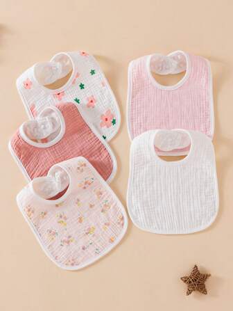 5 st/förpackning U-formad bomullshaklapp, rosa