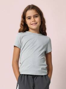 SUMWON Tween 女童婴儿 T 恤和直筒尼龙条纹长裤 2 件套 - 彩色 - 查看 3