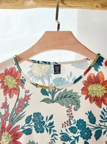 Rusticease Quần áo mùa đông cỡ lớn cho phụ nữ Trang phục đi nghỉ Áo thun dài tay cổ tròn in hoa cho phụ nữ, thường ngày để mặc hàng ngày - Nhiều màu - Xem 4