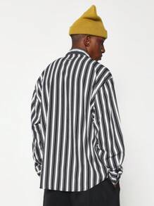 SUMWON Regular Fit Long Sleeve Stripe Shirt With Pocket - Multicolor - View 2