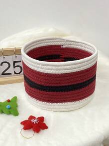 PETSIN Large Capacity Sturdy Christmas Red & White Round Storage Box - Multicolor - View 3