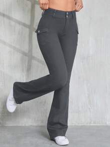 SHEIN Tall 女士牛仔裤 休闲黑色紧身弹力喇叭裤 工作服 教师裤 喇叭裤 运动裤 冬装 秋季 返校女式牛仔裤 Y2k 返校服装 修长女式裤子 女式妈妈牛仔裤 牛仔裤 修长女式牛仔裤 女式喇叭裤 紧身牛仔裤 女式紧身裤 弹力牛仔裤 - 灰色 - 查看 1