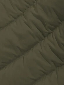 RueChic Áo khoác trùm đầu tay dài in logo nhỏ phong cách giản dị màu tương phản chắp vá ôm vừa vặn có đệm cho nam - xanh quân đội - Xem 6