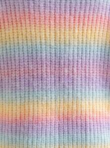 Soleia 大码女式渐变色前开针织开衫，休闲度假/校园风格，秋冬