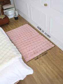 1 块毛绒矩形柔软粉色地毯，采用蓬松羊毛面料制成，舒适可爱，适用于卧室、客厅、书房和其他家庭区域、秋季装饰、秋季装饰、房间装饰 - 粉色 - 查看 4