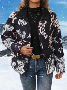 EMERY ROSE Giacca da donna con maniche lunghe imbottita a contrasto