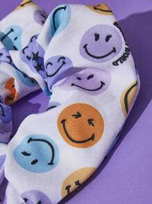 SmileyWorld® | SHEIN 3pcs/Set Smiling Face Scrunchies, Suitable For Everyday Wear - Multicolor - View 6