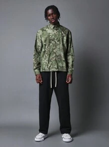 SUMWON Regular Fit Camouflage Printed Long Sleeve Shirt - Army Green - View 4