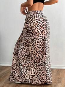 Flirla Autumn Leopard Print Casual Skirt - Multicolor - View 2