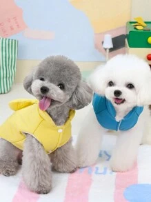 PETSIN Yellow Cute Pet Jacket With Leash, Padded & Warm For Autumn/Winter - Yellow - View 6