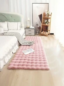 1 块毛绒矩形柔软粉色地毯，采用蓬松羊毛面料制成，舒适可爱，适用于卧室、客厅、书房和其他家庭区域、秋季装饰、秋季装饰、房间装饰 - 粉色 - 查看 2