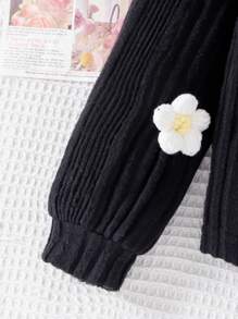 Bộ 2 áo hoodie thêu chữ đan hoa cho bé gái - màu đen - Xem 8