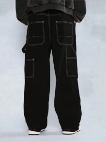 SUMWON Jean de charpentier ample avec couture contrastée