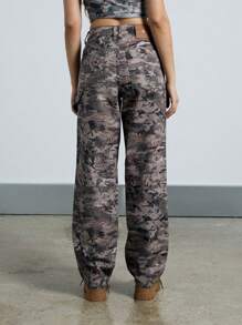 AiiRZ Camouflage Print Baggy Fit Cargo Pants - Multicolor - View 2