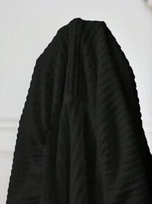 SHEIN Maternity Solid Peplum Long Sleeve Tee Fall Winter, Fall Winter Tee - Black - View 6