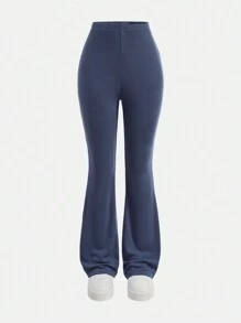 Girlism 少女两件套,碎花灰蓝,休闲百搭,宽松长袖卫衣喇叭裤,返校季,干净女孩,运动服 - 彩色 - 查看 6