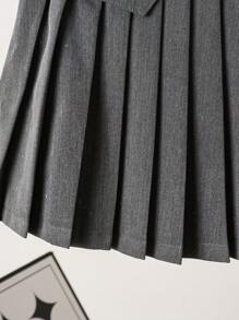 SHEIN 年轻女孩和年轻女孩休闲舒适工装 A 字长裙，适合春季、夏季和秋季，百搭单品，可搭配毛衣、T 恤和衬衫，女孩百褶裙