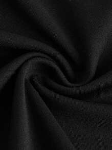 1pc Women Regular Size Splice Glitter Ribbon Wire-Free Bra - Black - View 4