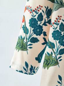 Rusticease Quần áo mùa đông cỡ lớn cho phụ nữ Trang phục đi nghỉ Áo thun dài tay cổ tròn in hoa cho phụ nữ, thường ngày để mặc hàng ngày - Nhiều màu - Xem 5