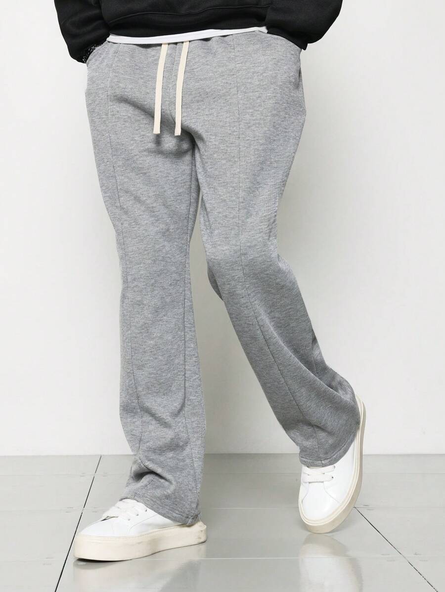 SUMWON Pantalones deportivos acogedores de felpa premium con pierna ancha, ropa cómoda para estar en casa, pantalones deportivos aptos para gimnasia, ejercicio y entrenamiento con bolsillos laterales, uso diario y casual, estilo urbano - Gris - Ver 1