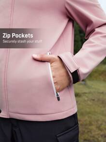 In My Nature 女士纯色连帽抽绳口袋拉链休闲长袖户外轻便夹克