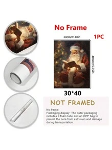 1 Bức Tranh Vải Canvas Nghệ Thuật Treo Tường Giáng Sinh Cổ Điển Cha Giáng Sinh Đọc Sách Có Thể In Tranh Giáng Sinh Trang Trí Cottagecore Trang Trí Giáng Sinh Học Viện In Mùa Đông, Trang Trí Lễ Hội Trang Trí Nhà Giáng Sinh Cho Quà Tặng Ngày Lễ - trắng - Xem 10