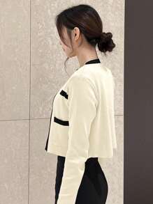 DAZY 2pcs Women Apricot Cardigan Set, Spring/Summer/Autumn,Back To School Clothes,Fall Women Clothes - Apricot - View 2