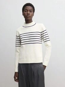 BizChic 圣诞白色条纹毛衣、时尚通勤上衣、感恩节优雅假日女装， - 彩色 - 查看 3