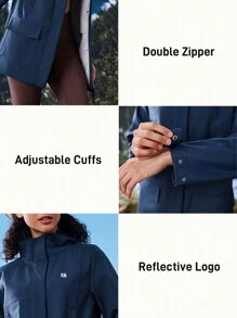 In My Nature Outdoor Waterproof Hooded Jacket - Navy Blue - View 6