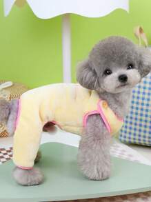 PETSIN 可爱粉色和蓝色保暖内衬连体衣带牵引绳宠物服装秋冬季