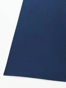 SHEIN Unity Váy ngắn tay mùa hè màu đơn giản thường ngày dành cho nữ - Xanh đậm - Xem 4