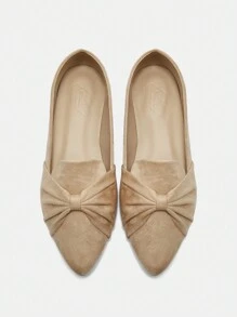 CUCCOO CURVES Women Wide Fit Apricot Casual Slip-On Flats, Plus Size New Year Holiday Valentines