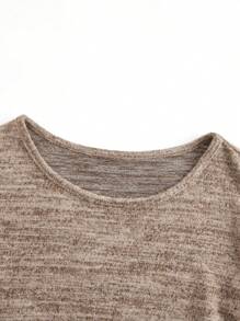 SHEIN Maternity Solid Color Long Sleeve Knit Tee, Mixed Color Tight Fit Pregnancy T-Shirt, Suitable For Teachers