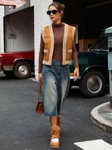 Aveloria Affinna Chaleco frondoso retro y nómada con estilo bohemio de moda para mujer, ropa de invierno