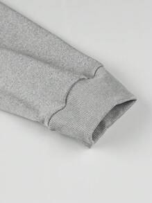 Manfinity LEGND Loose Fit Men's Number Print Hoodie Sweatshirt For Casual Wear, Men Hoodie, Streetwear Hoodie, Error 404 Human Not Found Hoodie - Grey - View 3