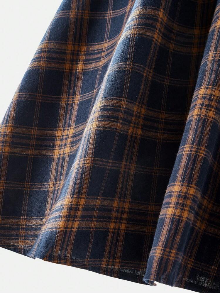 Plus Size Women Country Casual Plaid Elastic Waist Flare Skirt, Women Clothes Plaid Skirt Womentartan Skirtlong Skirt ,Spring/Summer/Vacation
