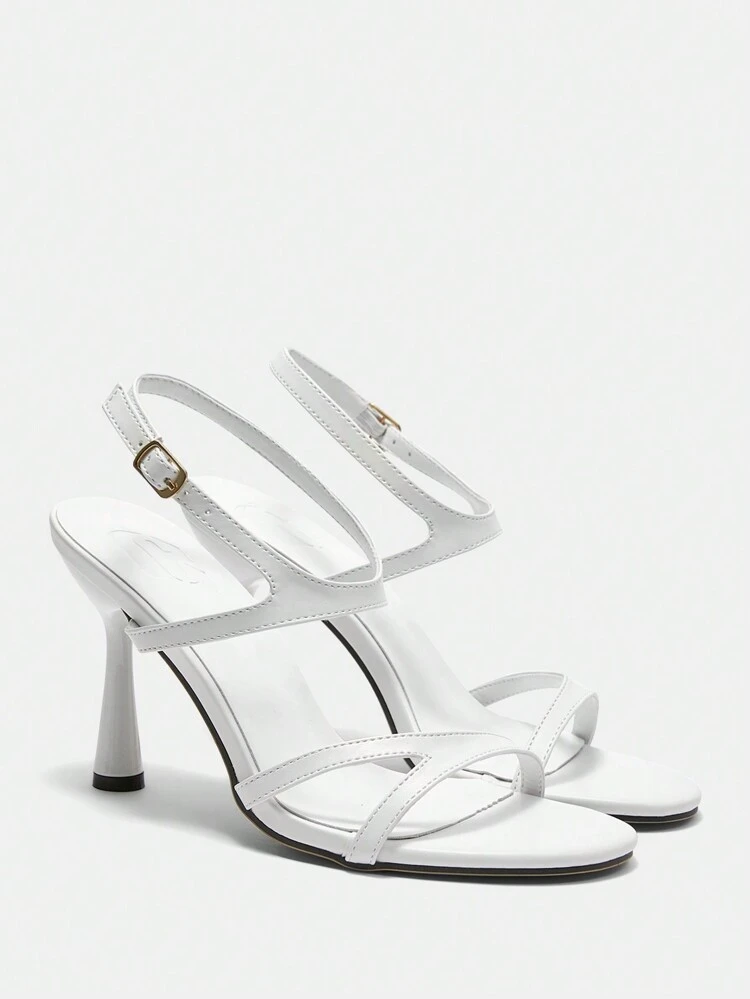 CUCCOO BIZCHIC White Fashionable High Heel Sandals For Women