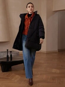Aveloria Modichic Abrigo acolchado grueso para mujer, ropa de invierno de estilo coreano holgada de longitud media tipo plumón, abrigo acolchado 2024 nuevo