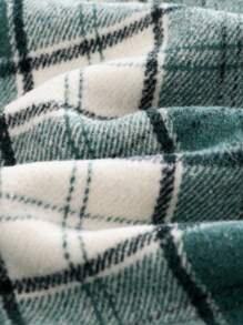 Cozy Pixies 年轻女孩格纹保暖衬里翻领长袖开衫 - 彩色 - 查看 8